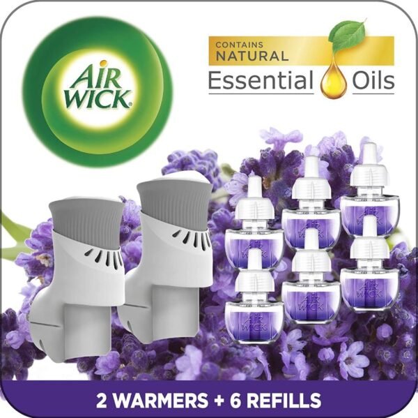 Air Wick plug in Scented Oil Starter Kit, 2 Warmers + 6 Refills