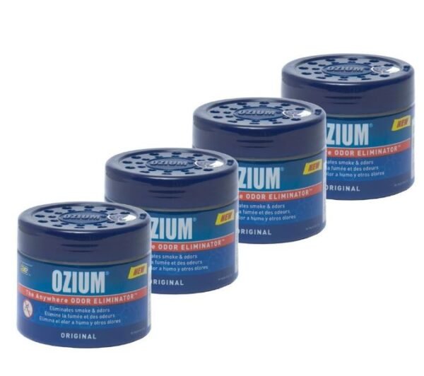 Ozium Smoke & Odors Eliminator Gel. Home, Office and Car Air Freshener 4.5oz (127g), Original Scent (Pack of 4)