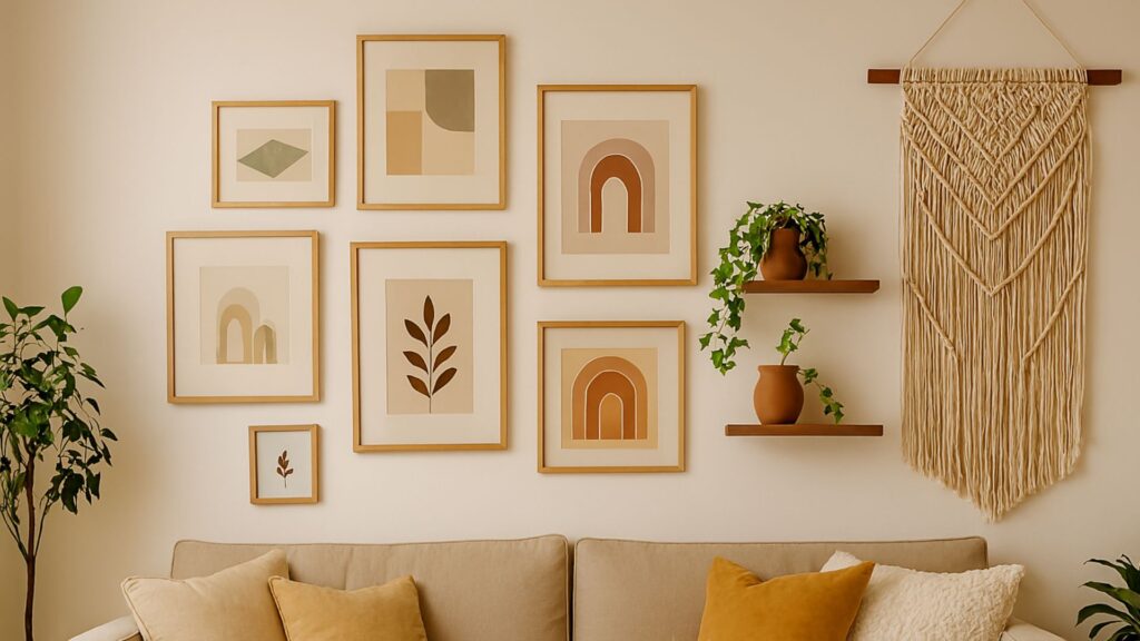 DIY wall decor project showcasing creative handmade designs that instantly transform a living room into a stylish, cozy space