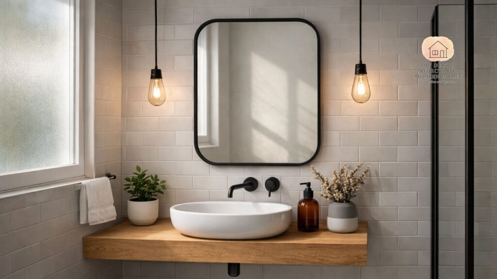 Aesthetic bathroom mirror for small bathroom adding light and style to compact spaces