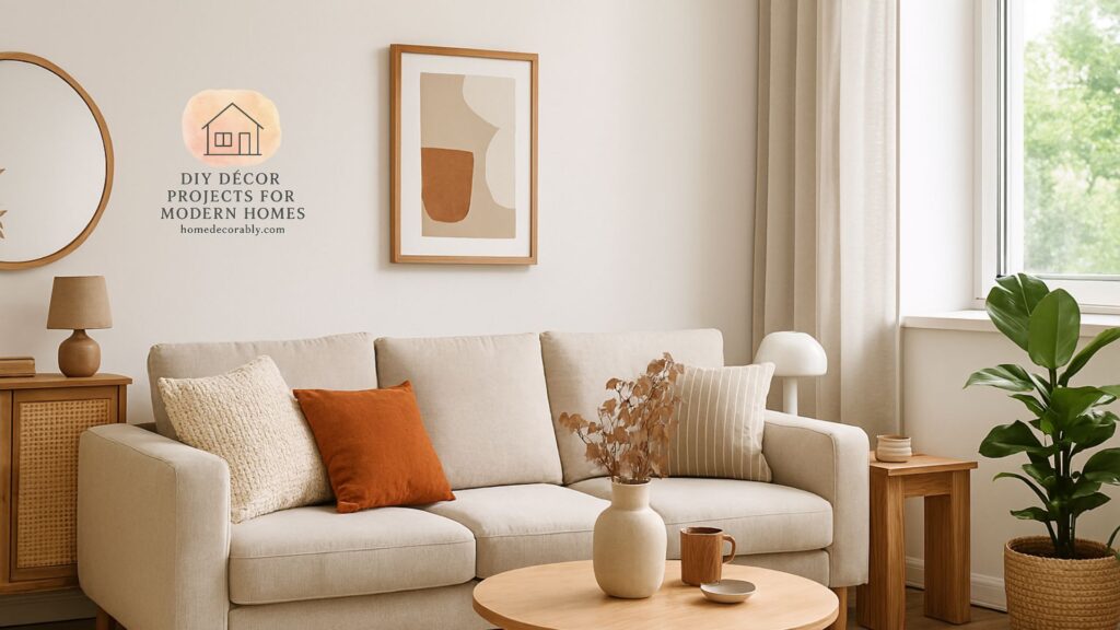 Stylish living room decorated with budget-friendly items from cheap places to get decor, showcasing cozy and modern vibes.