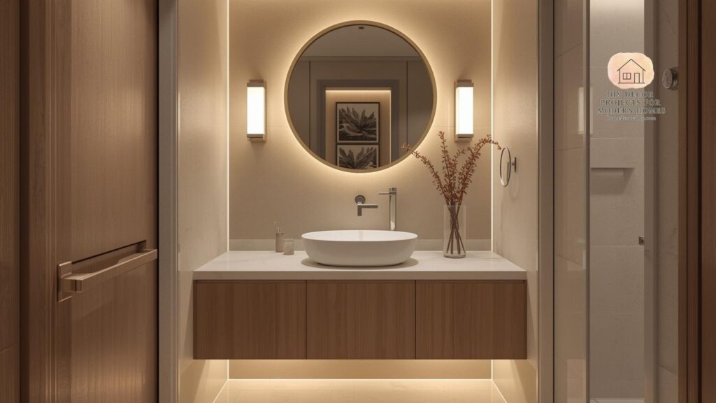 Aesthetic small bathroom mirror ideas showcasing minimalist, vintage, and modern styles that enhance tiny spaces