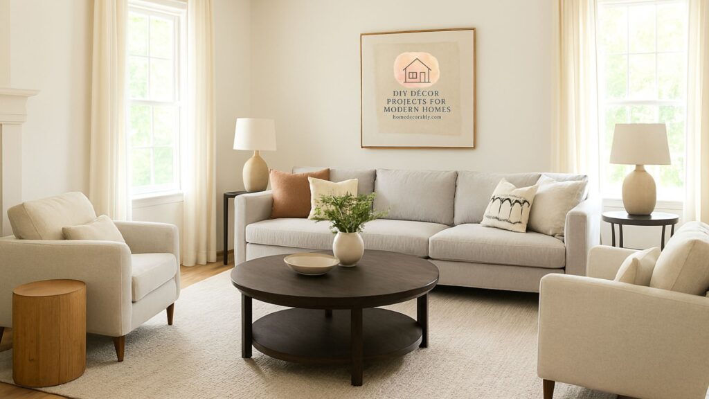 Modern living room seating layout tips with sectional sofa, accent chairs, and cozy atmosphere for stylish design.