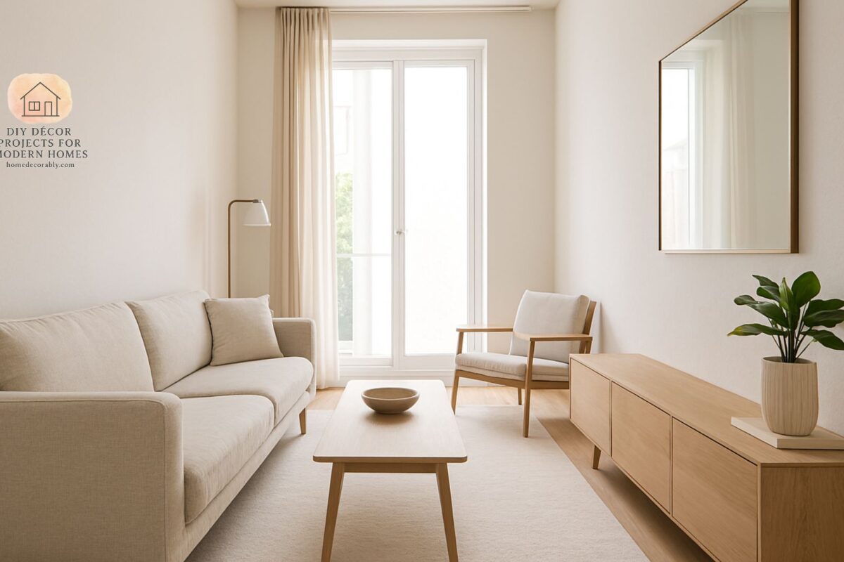 Narrow minimalist living room ideas with sleek furniture and bright natural light maximizing space