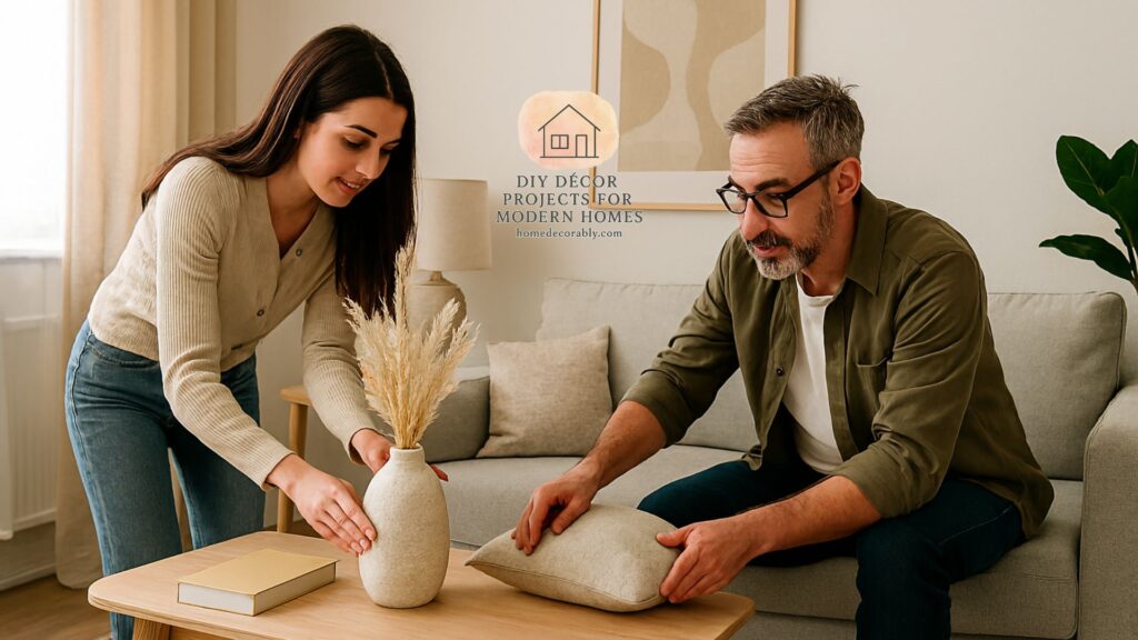 Cheap home interior decorators using budget-friendly hacks to create a stylish modern living room